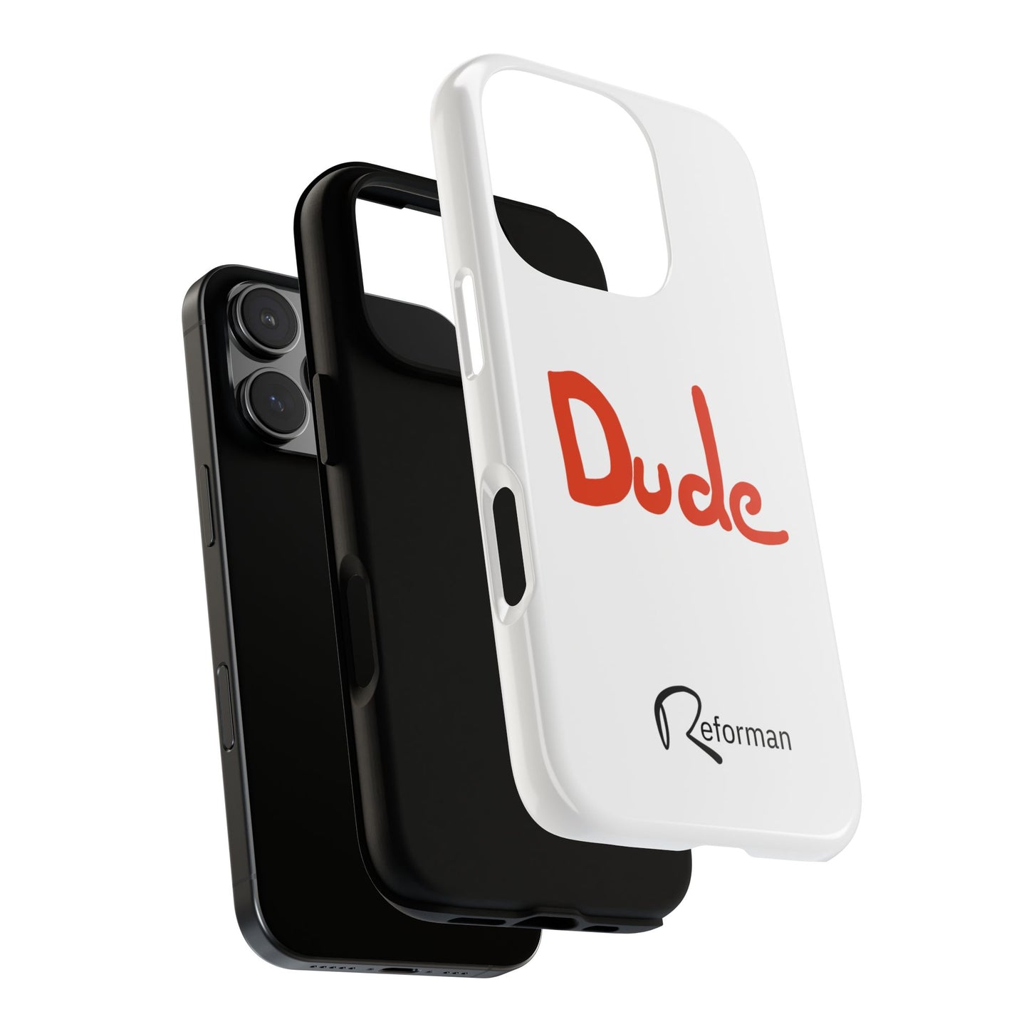 Phone Case — "Dude" Red Script Protective Slim Cover