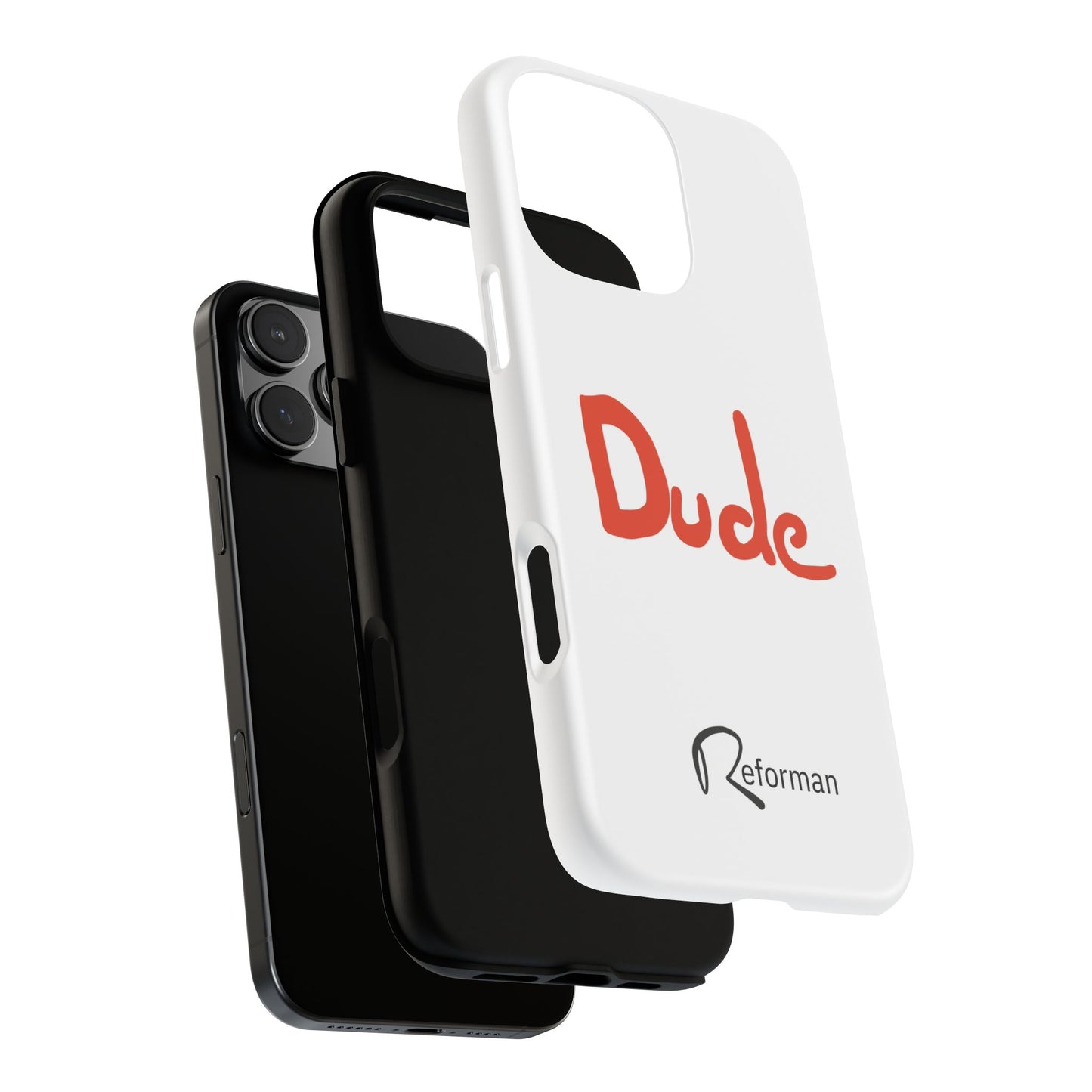 Phone Case — "Dude" Red Script Protective Slim Cover