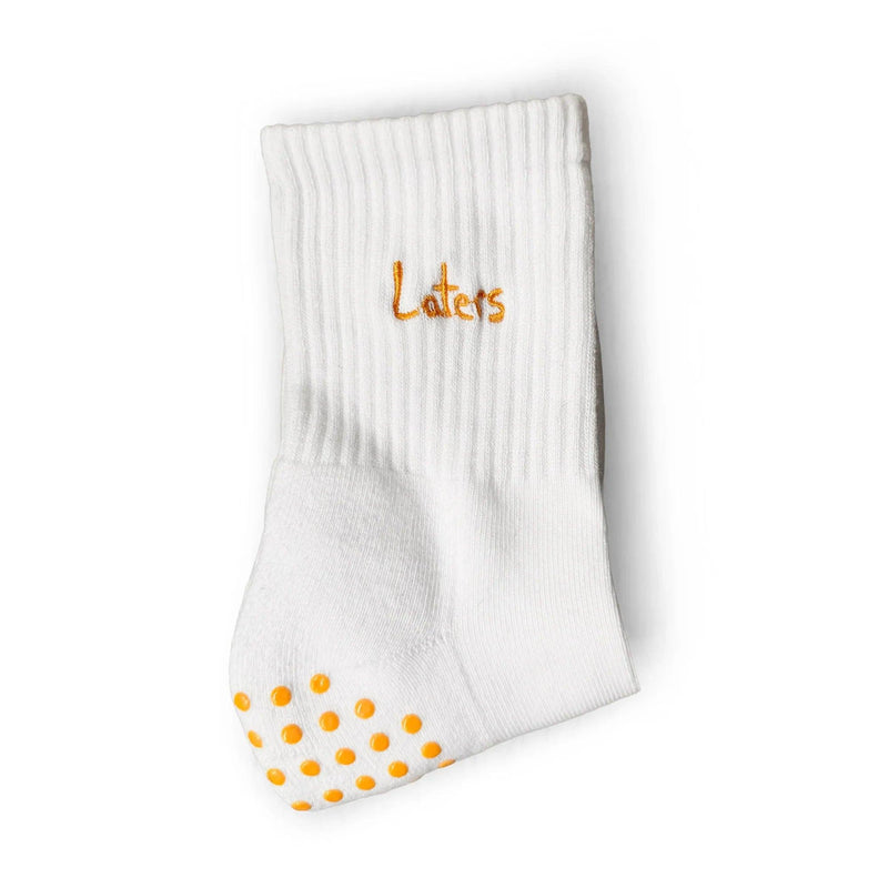 Laters Pilates Grip Socks | Non-Slip, Fun Print | Reforman